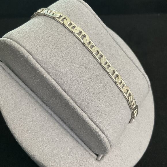 Men’s 8” Mariner Link Bracelet 4.5mm Wide Solid 925 Sterling Silver ITALY 7.32g - Picture 2 of 15